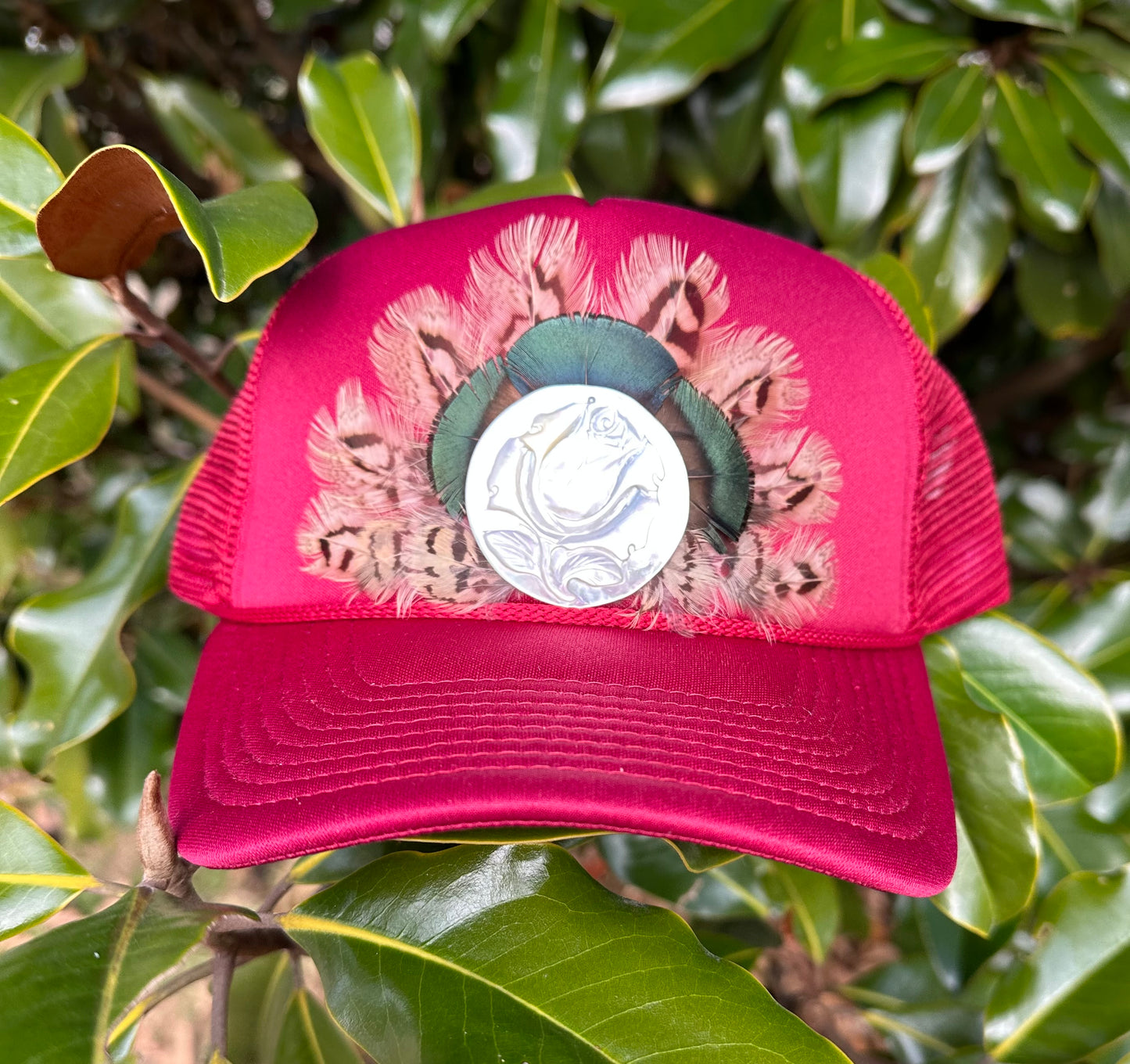 Pheasant Feather Trucker Hat - Cruelty Free