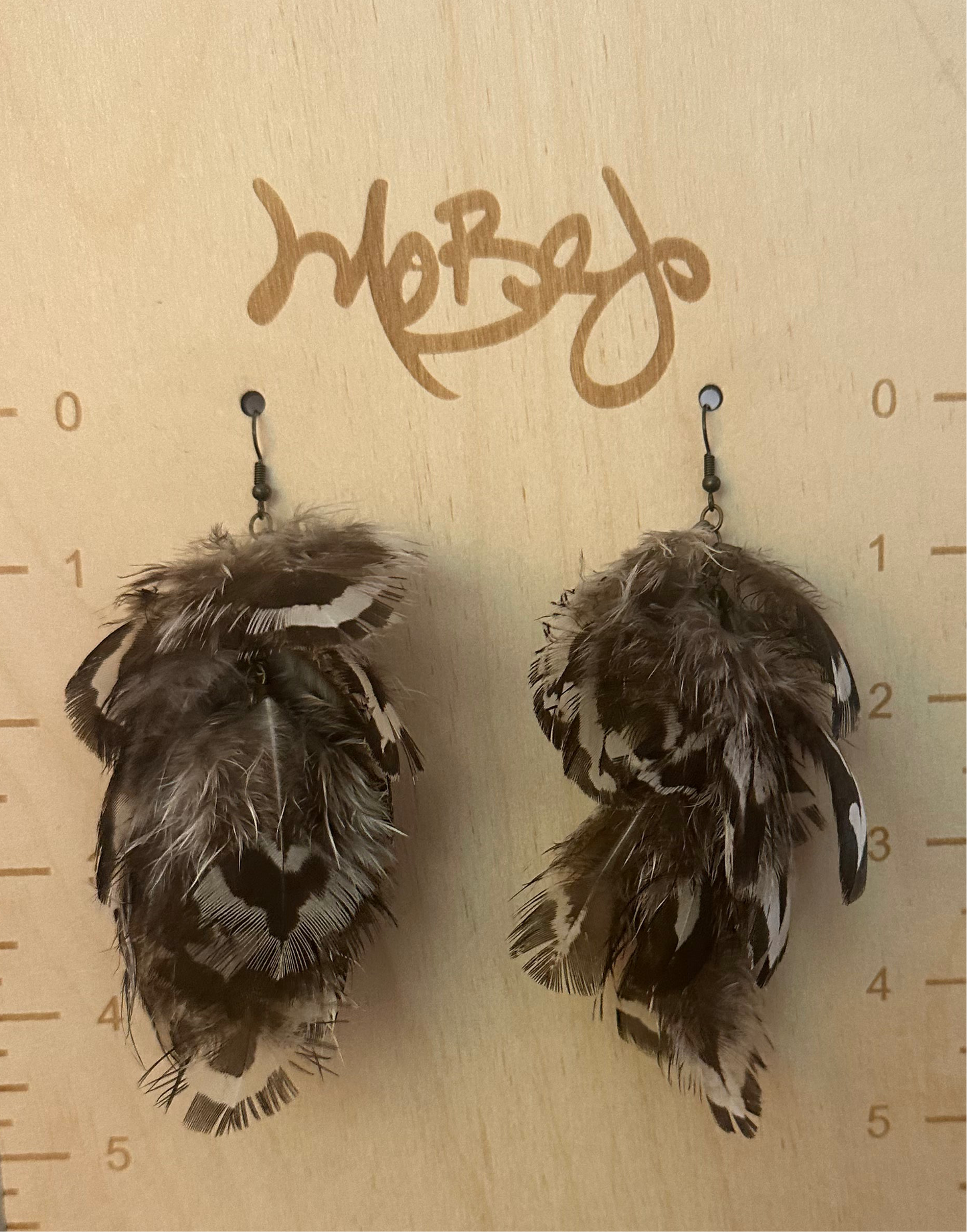Neutral Peacock Feather Earrings - Cruelty Free