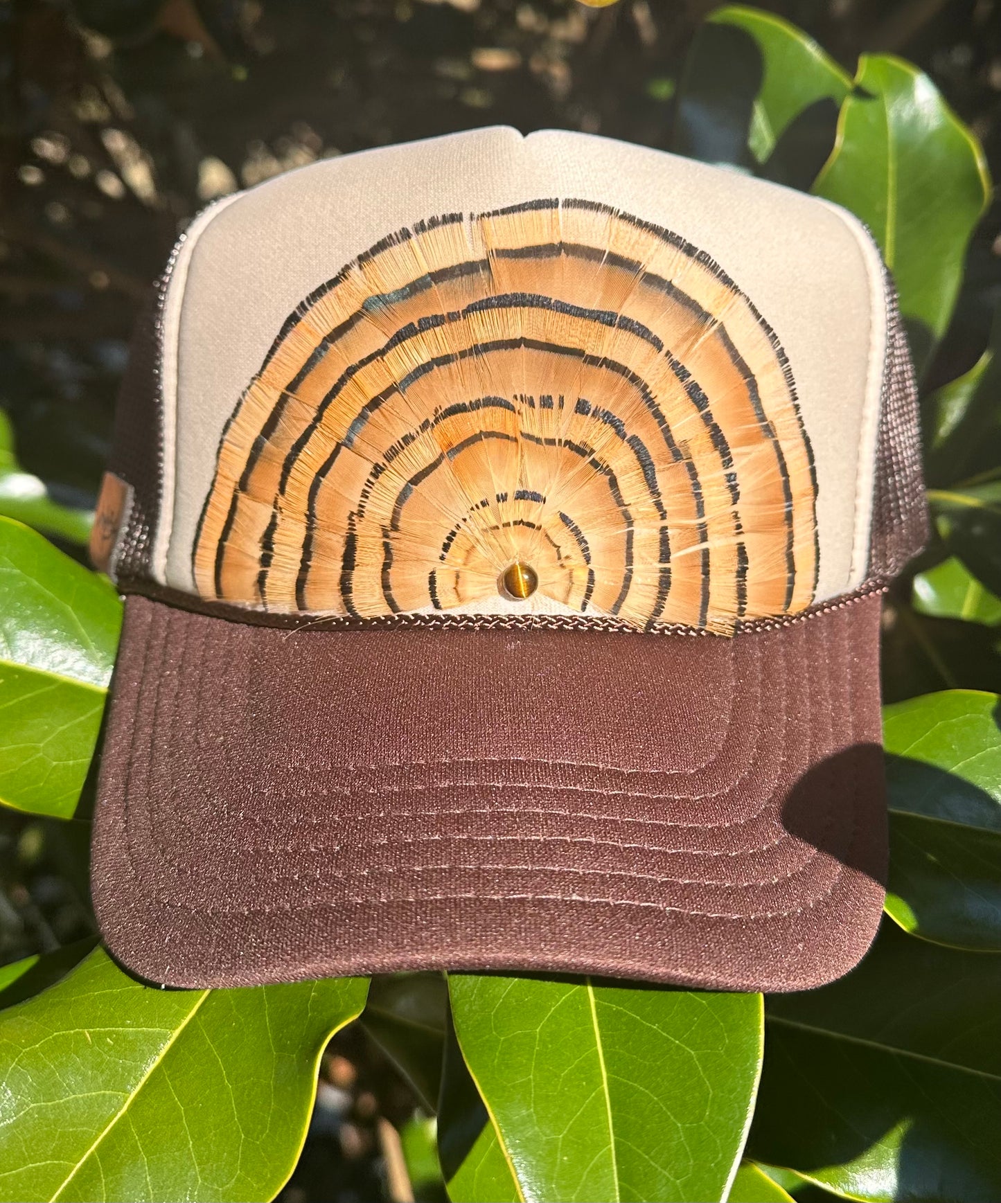 Pheasant Feather Trucker Hat - Cruelty Free