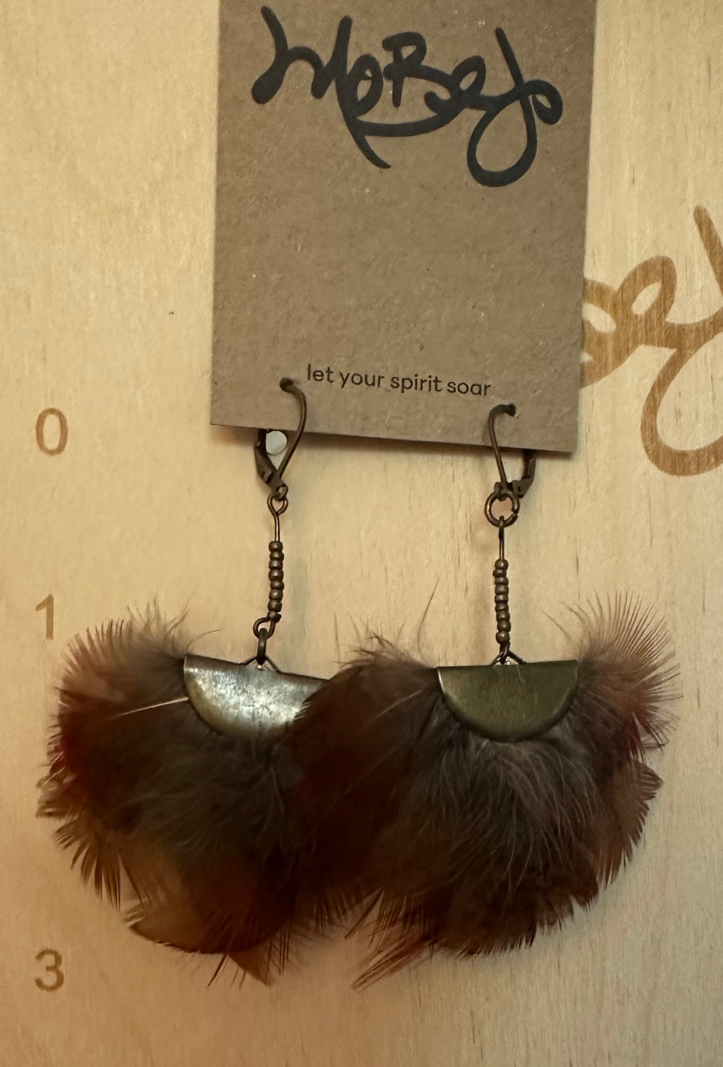 Chinese Golden Red Pheasant Feather Earrings - Cruelty Free
