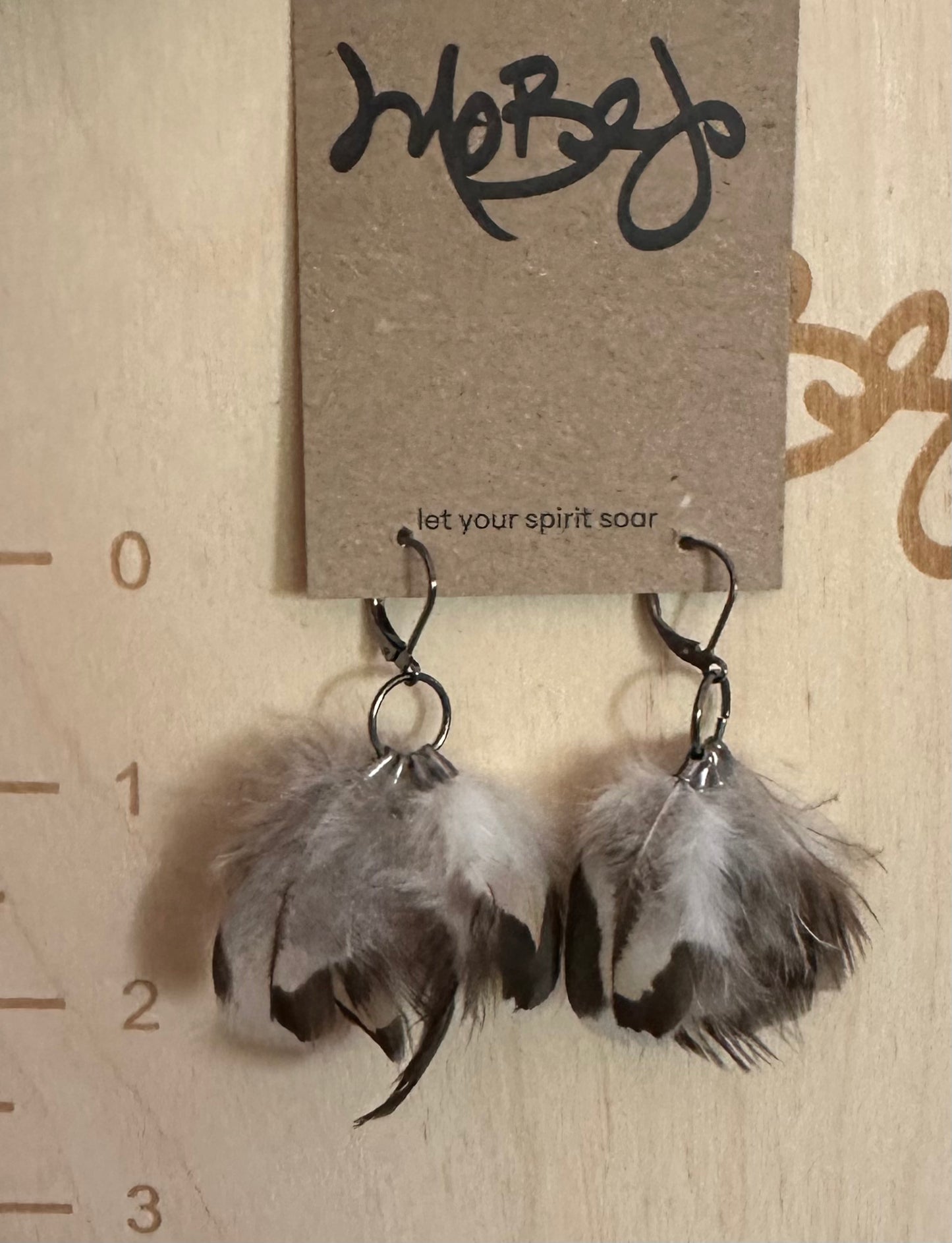 Neutral Peacock Feather Earrings - Cruelty Free