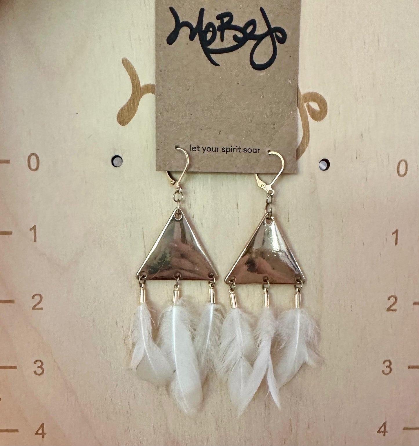 White Dove Feather Earrings - Cruelty Free