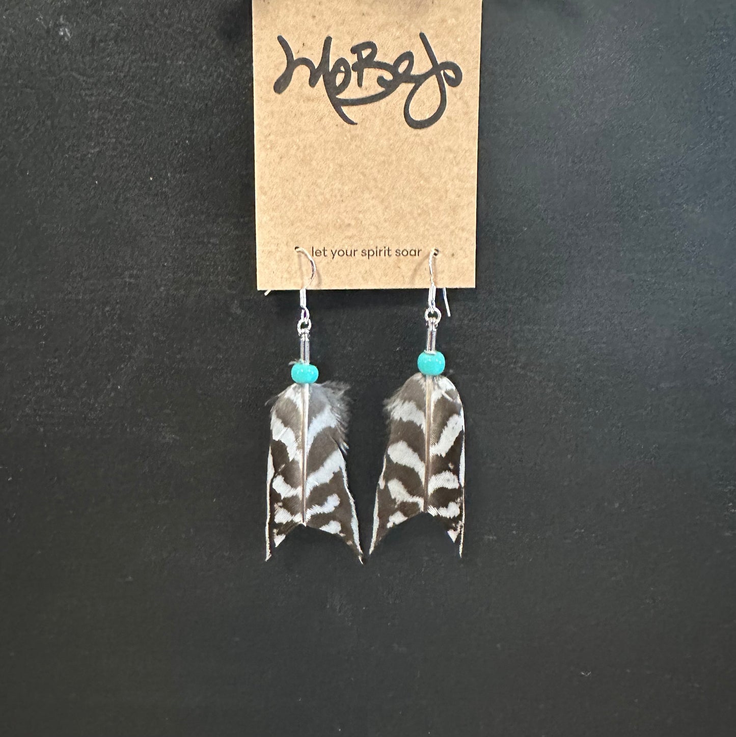 Silver Pheasant Feather Earrings - Cruelty Free