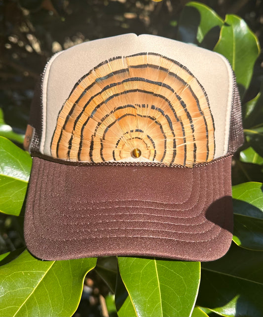 Pheasant Feather Trucker Hat - Cruelty Free