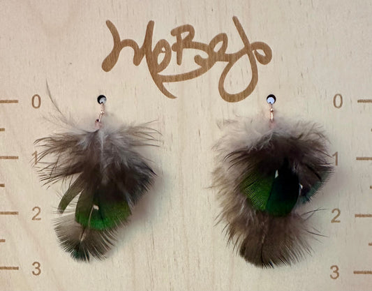 Peacock Feather Earrings - Cruelty Free