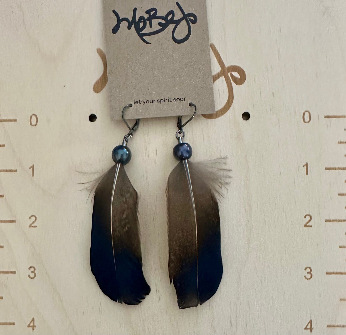 Chinese Golden Red Pheasant Feather Earrings - Cruelty Free